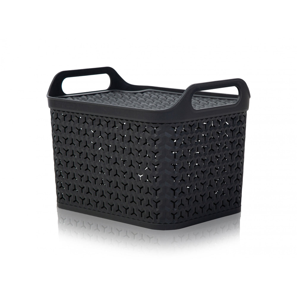 Medium Urban Style Plastic Storage Basket with Lid-Strata-Plastic Box Shop