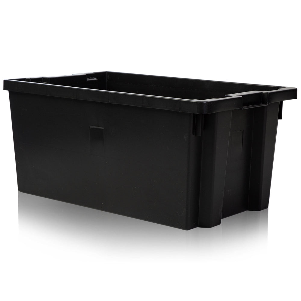 73 Litre Heavy Duty Stack-Nest Container (Recycled Black)-CS-Plastic Box Shop