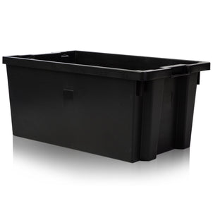 73 Litre Heavy Duty Stack-Nest Container (Recycled Black)-CS-Plastic Box Shop