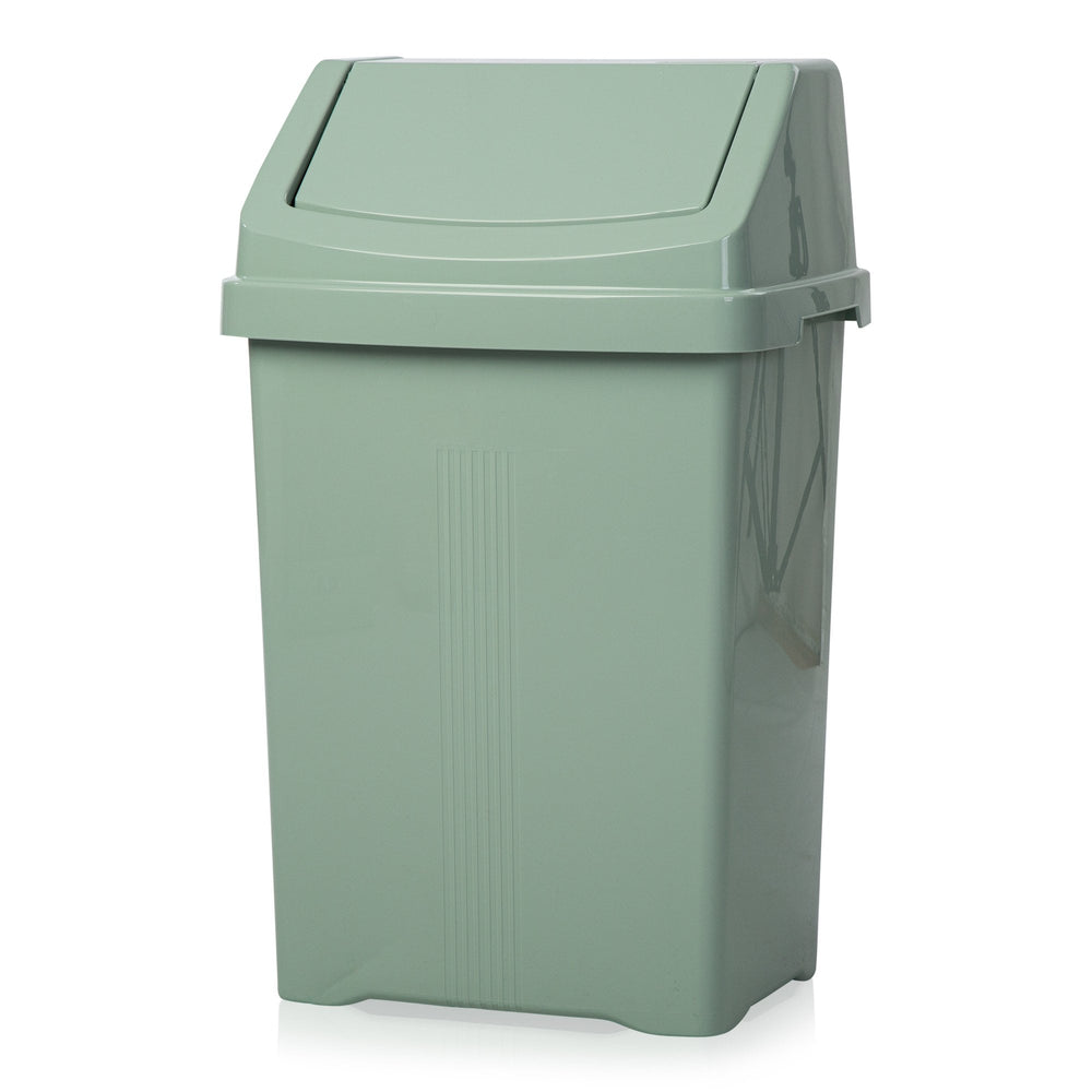 50 Litre Casa Plastic Swing Bin-Wham-Silver Sage-WM50SWINGSS-Plastic Box Shop