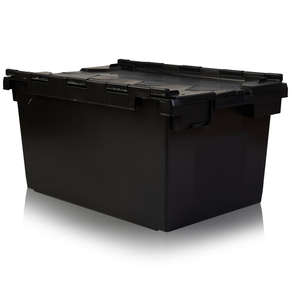 Pack of 2 x 80L Large Attached Lid Boxes-Counter-Plastic Box Shop