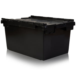 Pallet of 30 x 80L Large Attached Lid Recycled Plastic Boxes-Counter-Plastic Box Shop