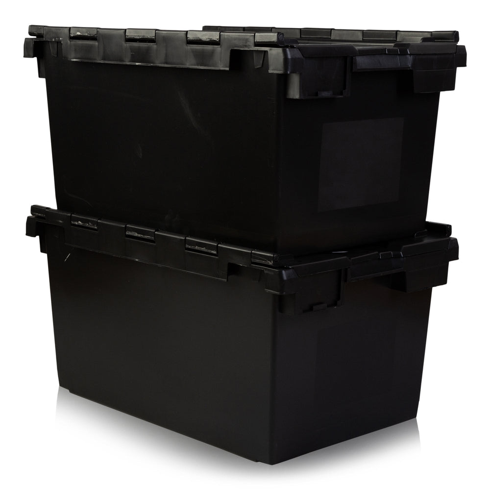 Pack of 2 x 80L Large Attached Lid Boxes-Counter-Plastic Box Shop