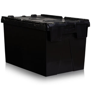 Pack of 2 x 63L Attached Lid Boxes-Counter-Plastic Box Shop