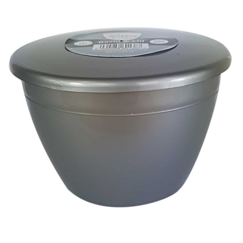 1 Pint (570ml) Steamed Pudding Bowl with Lid-PBS-Silver-HP1PBS-Plastic Box Shop