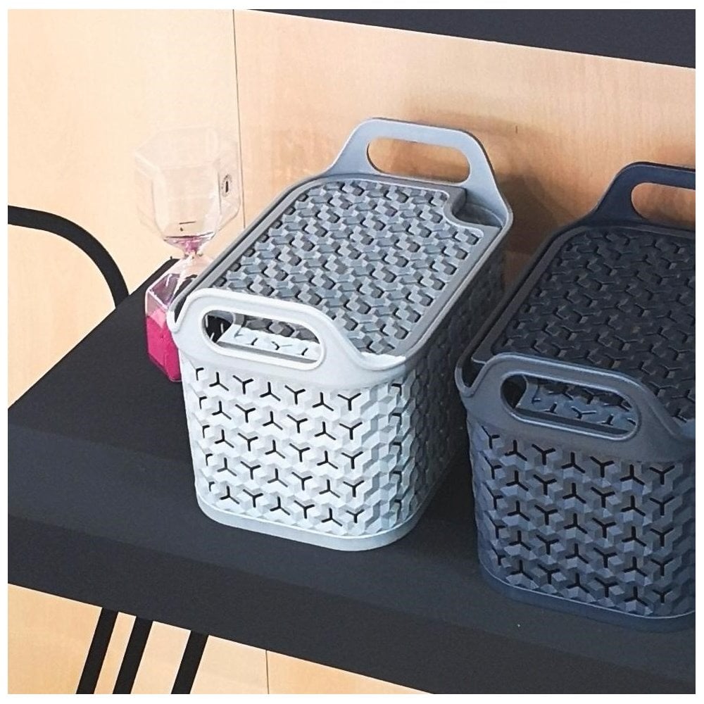 1.25 Litre Dark Grey Clip Lid Plastic Storage Box-Strata-Plastic Box Shop