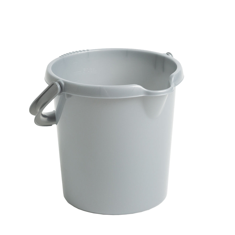 5 Litre Capacity Small Plastic Bucket with Handle-Wham-Silver-WM5BS-Plastic Box Shop