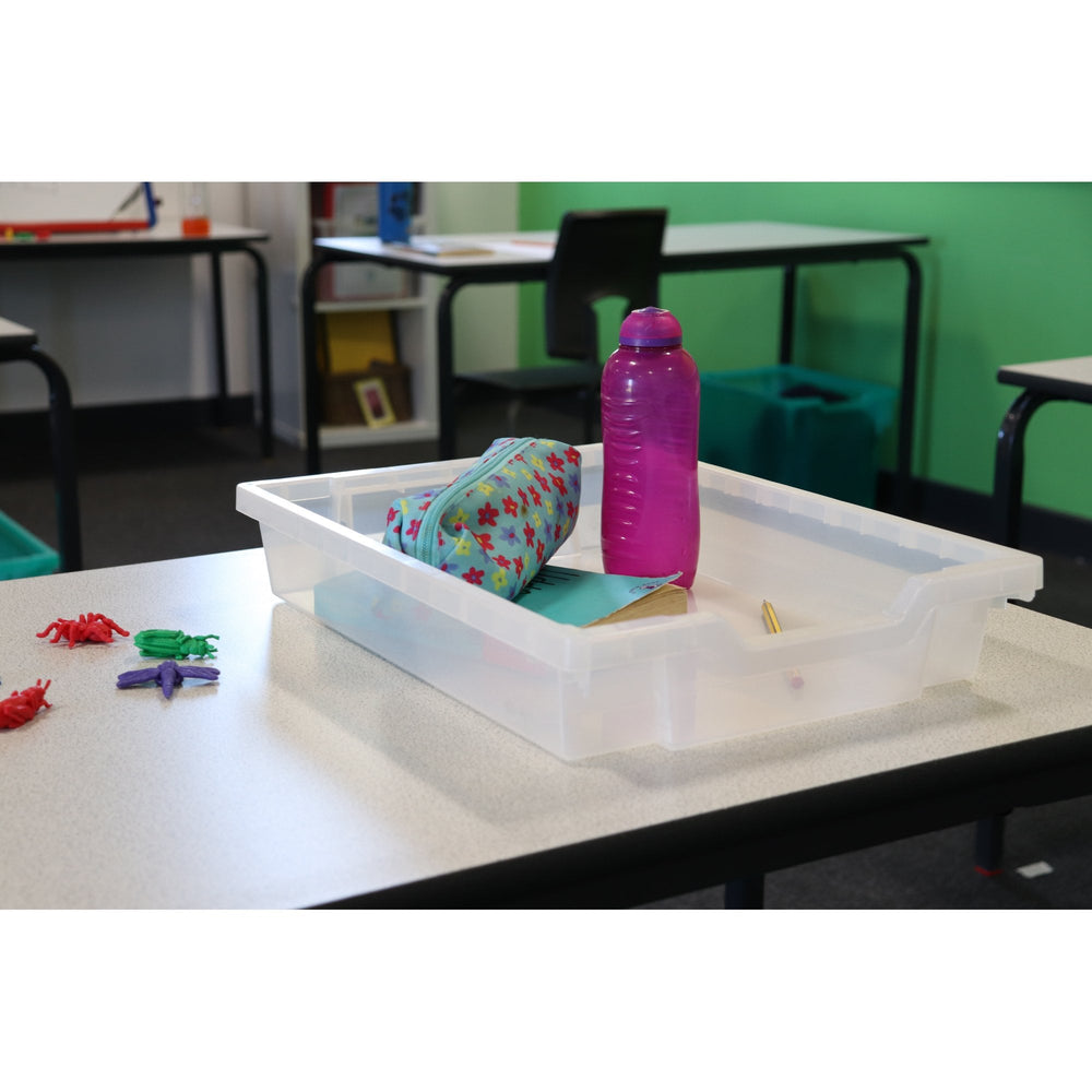 7.5 Litre Deep Antimicrobial Plastic Storage Tray – Gratnells-Gratnells-Clear-GRSAMCLR-Plastic Box Shop