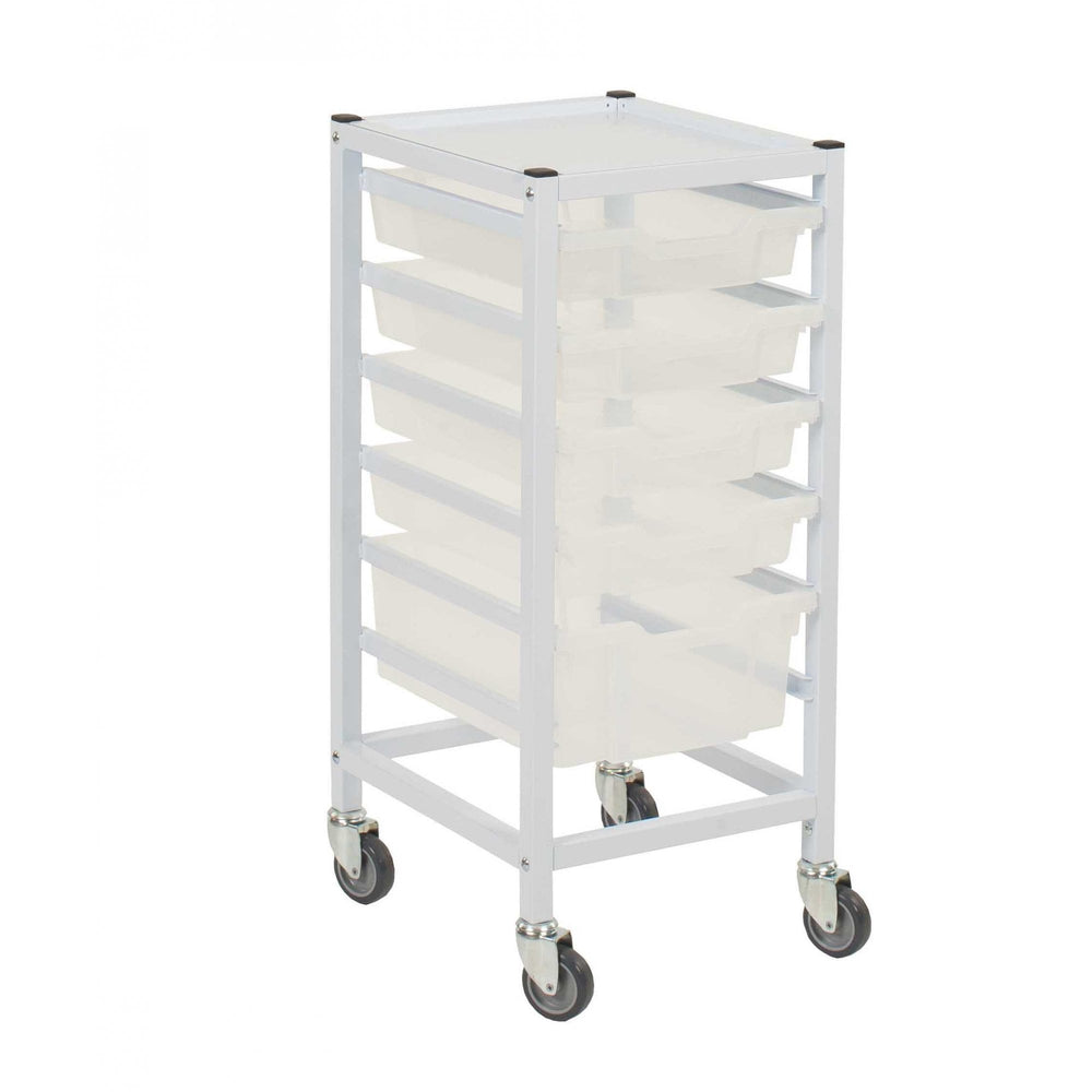 Single Column Compact Medical Trolley Set with Antimicrobial protection-Gratnells-Plastic Box Shop