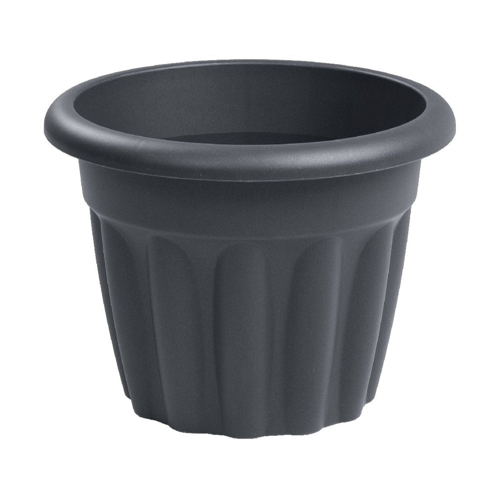 33cm Vista Small Round Plastic Plant Pot-Wham-Slate-WM33VRPSL-Plastic Box Shop