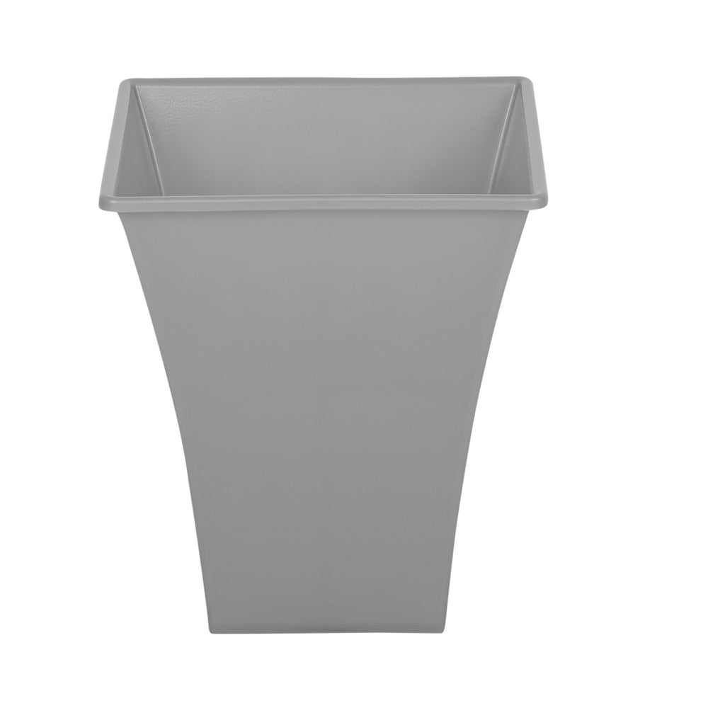Pack of 2 - Metallica 28cm Square Plant Pot-Wham-Upcycled Grey-WM28MTPP2UP-Plastic Box Shop
