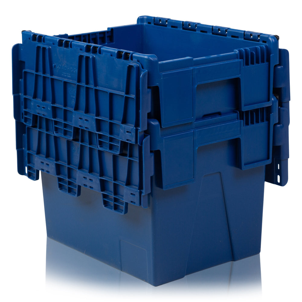 Pack of 2 x 25L Plastic Attached Lid Containers-LH-Plastic Box Shop