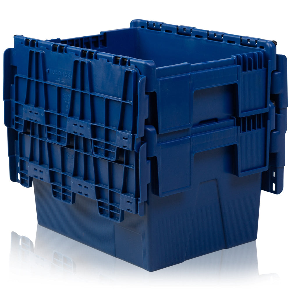 Pack of 2 x 22L Plastic Attached Lid Containers-LH-Plastic Box Shop