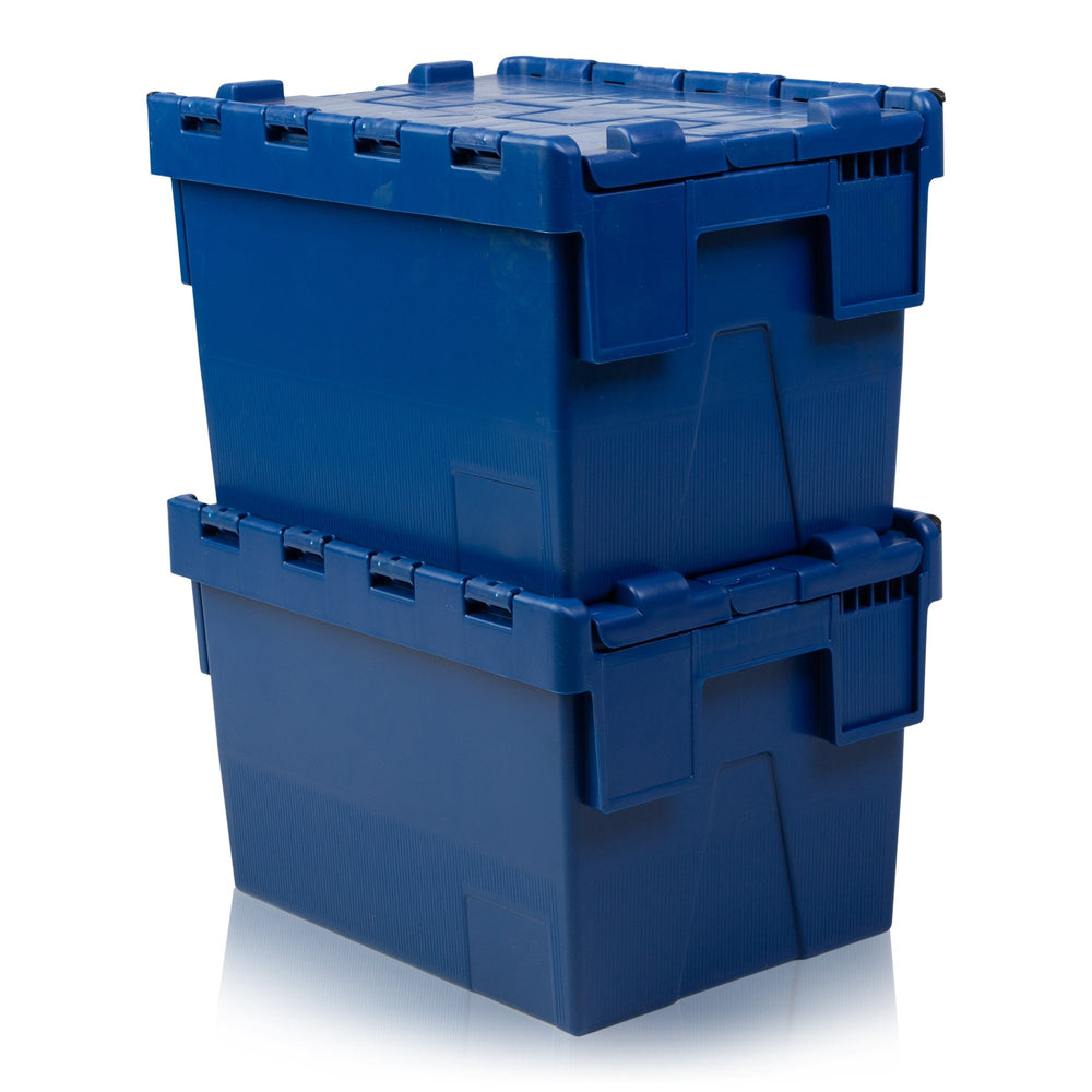 Pack of 2 x 22L Plastic Attached Lid Containers-LH-Plastic Box Shop