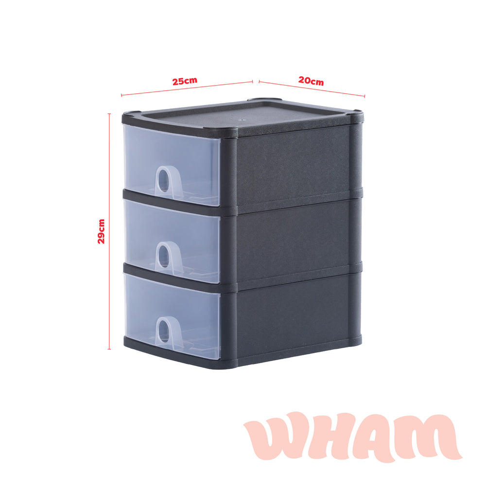 Three Drawer Handi Stackable Modular Drawer System Unit-Wham-Plastic Box Shop
