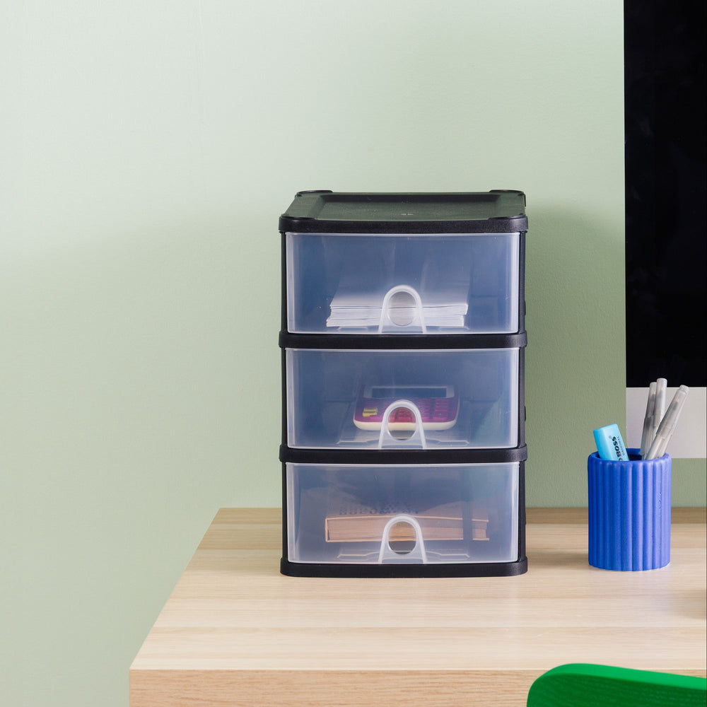 Three Drawer Handi Stackable Modular Drawer System Unit-Wham-Plastic Box Shop