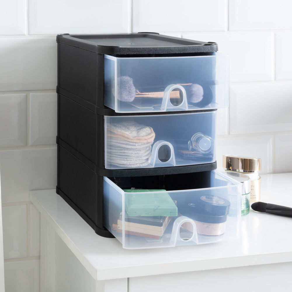 Three Drawer Handi Stackable Modular Drawer System Unit-Wham-Plastic Box Shop