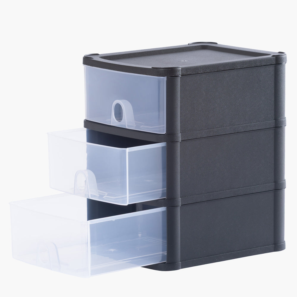 Three Drawer Handi Stackable Modular Drawer System Unit-Wham-Plastic Box Shop