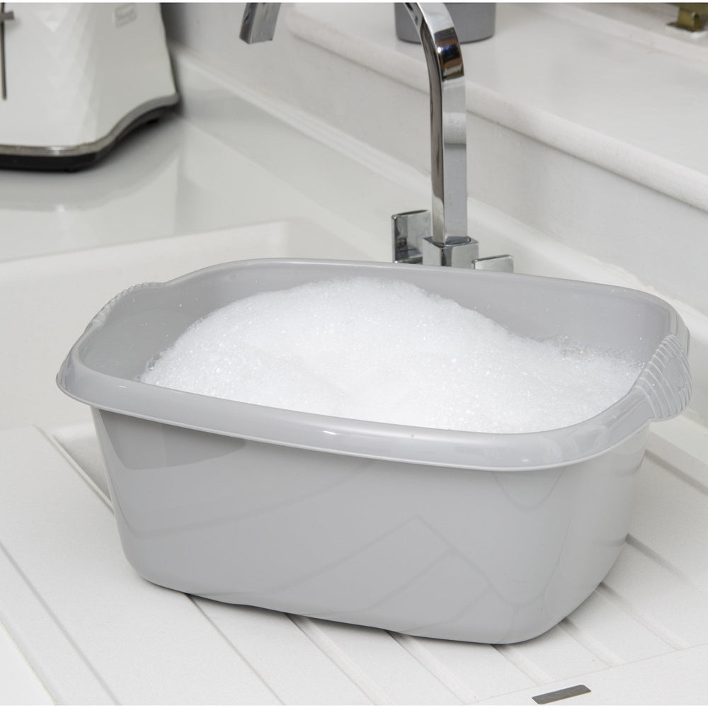 Home Upcycled 38cm Plastic Rectangular Bowl - Upcycled Grey (444125)-Wham-Plastic Box Shop