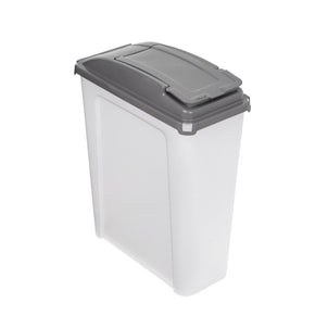 25 Litre Tall Slim Plastic Recycling Bin with Lid-Wham-Clear and Cool Grey-WM25RCS-Plastic Box Shop