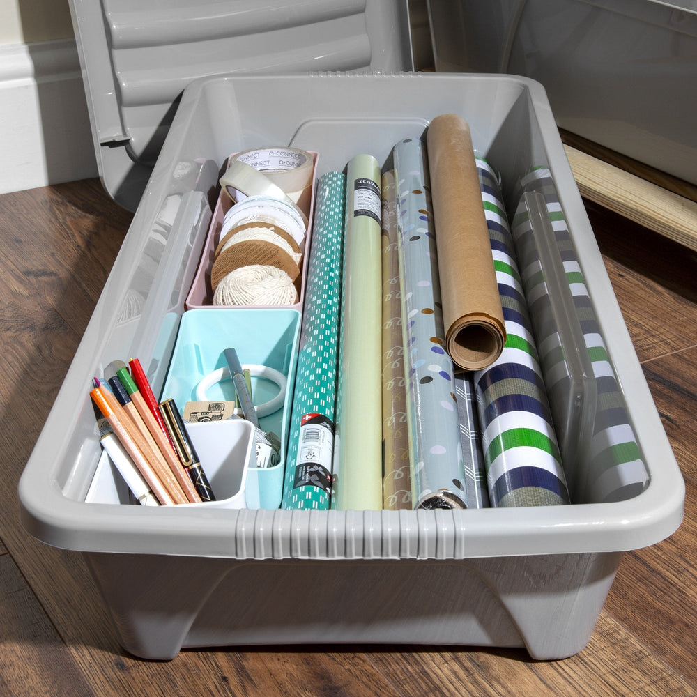 Pack of 4 x 35 Litre Home Upcycled Plastic Boxes with Lids-Wham-Plastic Box Shop