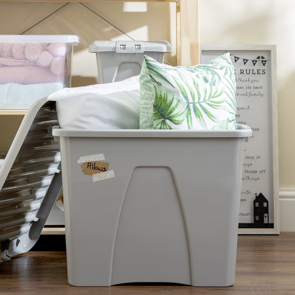 Pack of 3 x 75L Home Upcycled Plastic Boxes with Lid-Wham-Plastic Box Shop
