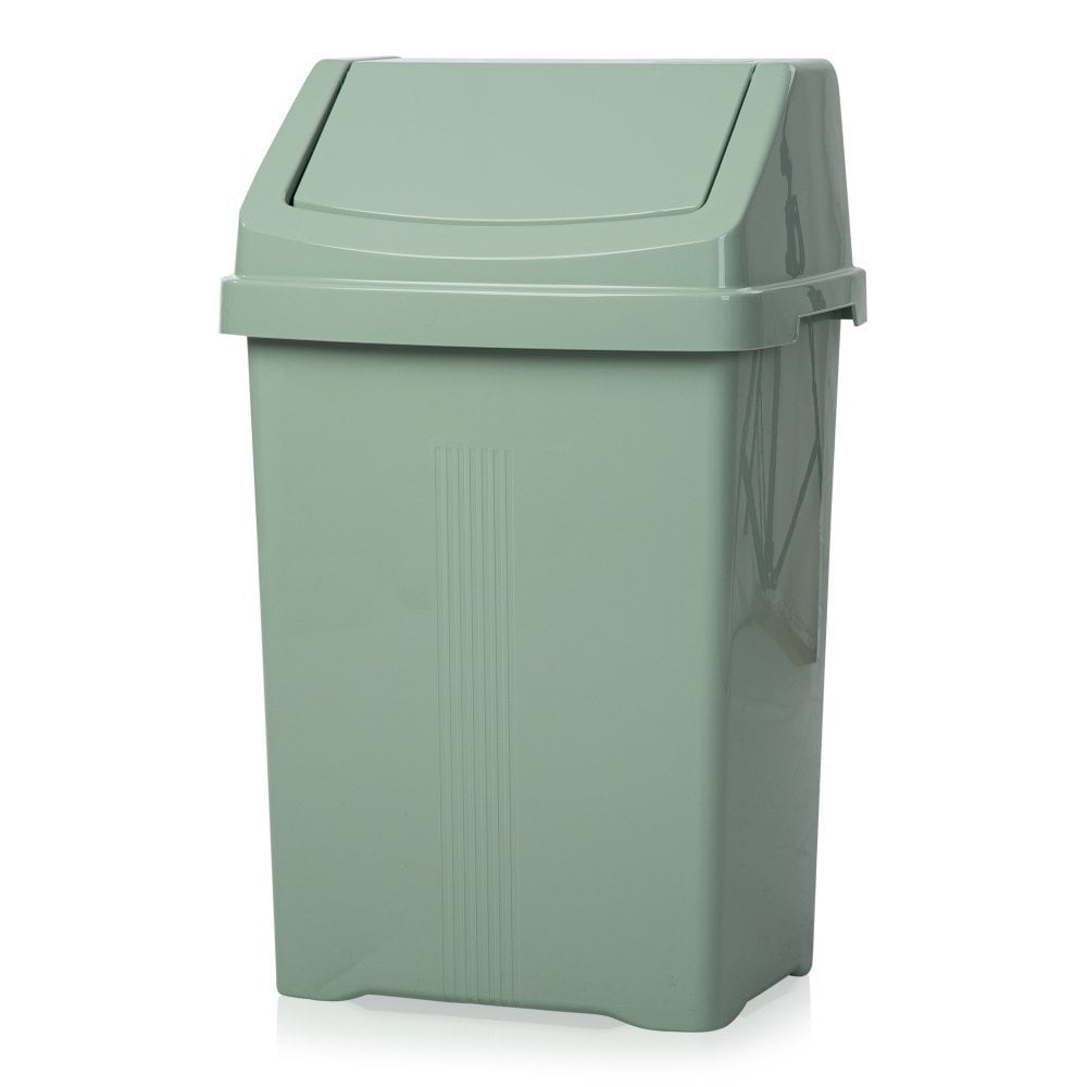 25 Litre Plastic Swing Bin-Wham-Silver Sage-WM25SWINGSS-Plastic Box Shop