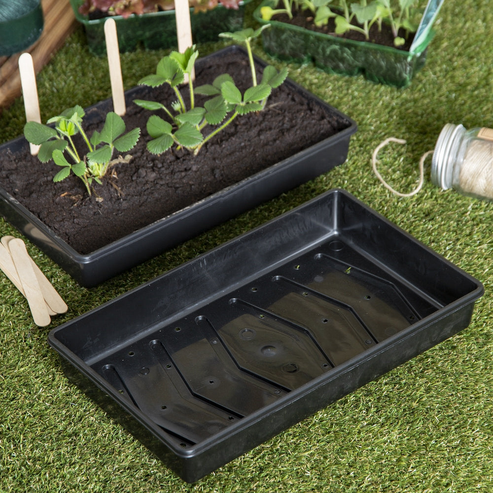 Pack of 3 x Black Eden Plastic Seed Trays-Wham-Plastic Box Shop