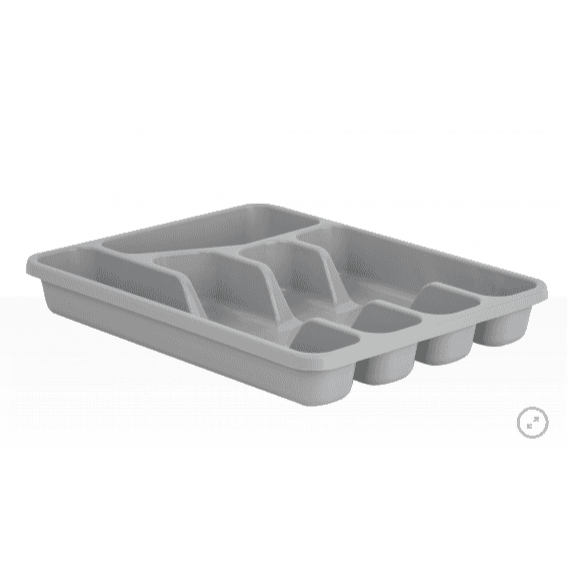 Everyday Medium Cutlery Tray - Soft Grey (36353)-Wham-Plastic Box Shop