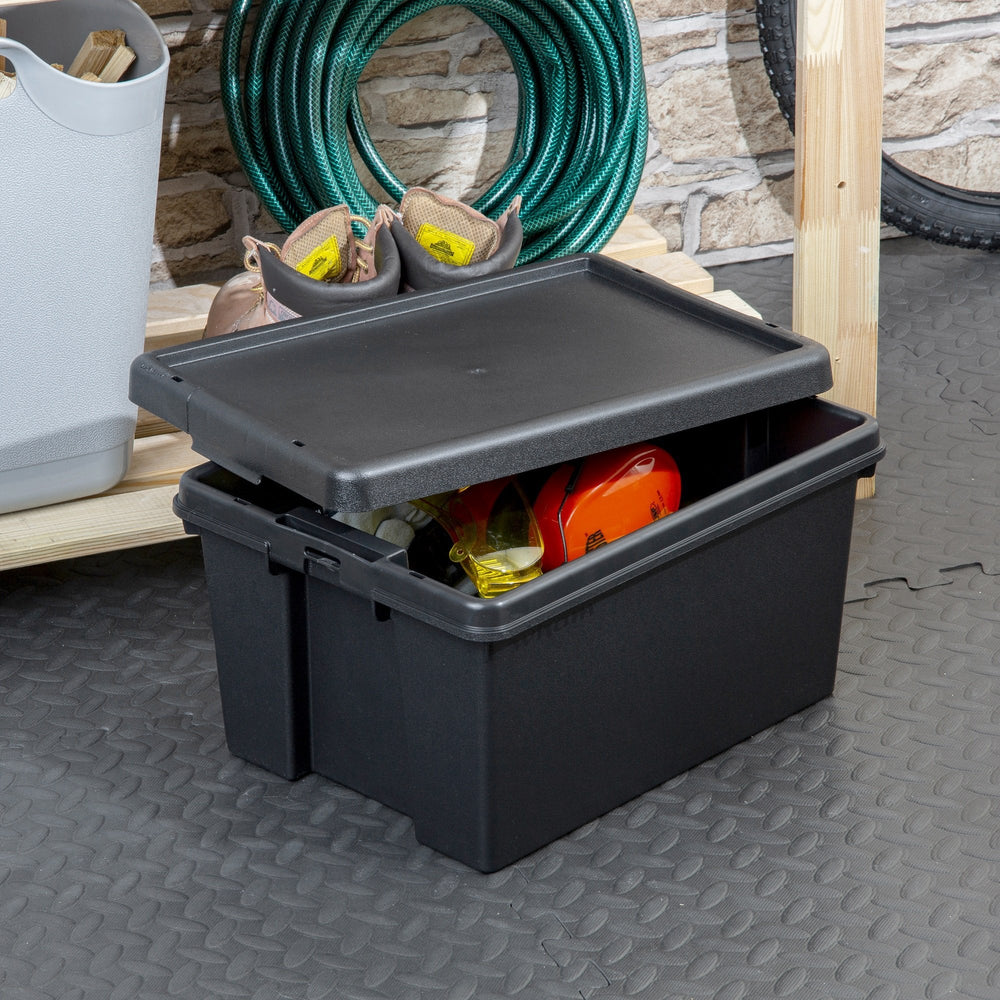 Wham Bam 16 Litre Heavy Duty Recycled Plastic Storage Box with Lid - Black-Wham-Plastic Box Shop