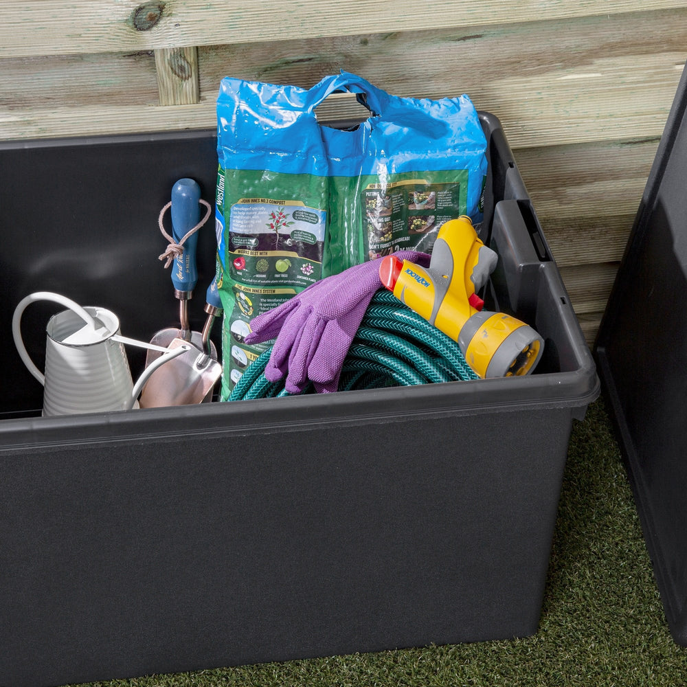 Wham Bam 96 Litre Heavy Duty Recycled Plastic Storage Box with Lid - Black-Wham-Plastic Box Shop