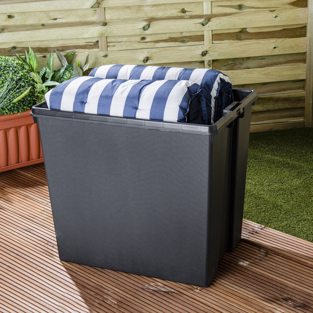 Wham Bam 154 Litre Heavy Duty Recycled Plastic Storage Box with Lid - Black-Wham-Plastic Box Shop