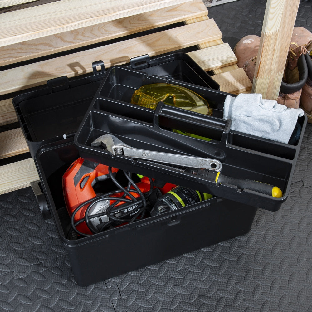 40cm Tool Box & Lid Recycled Black-Wham-Plastic Box Shop