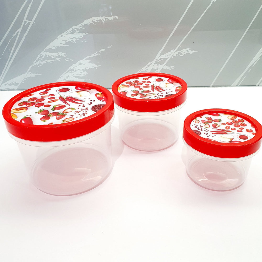 Set of 3 Shallow Round Food Storage Containers-Hobby Life-Plastic Box Shop