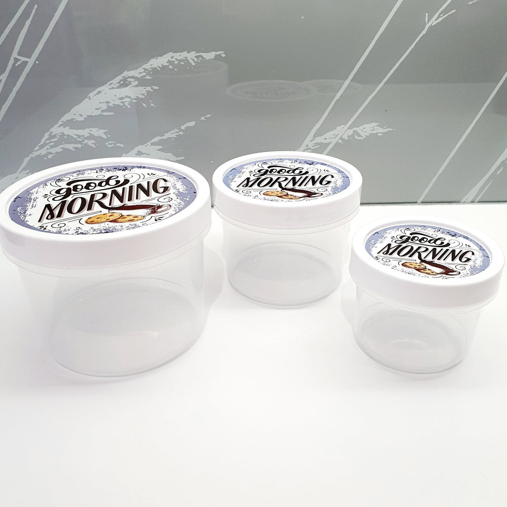 Set of 3 Shallow Round Food Storage Containers-Hobby Life-Plastic Box Shop