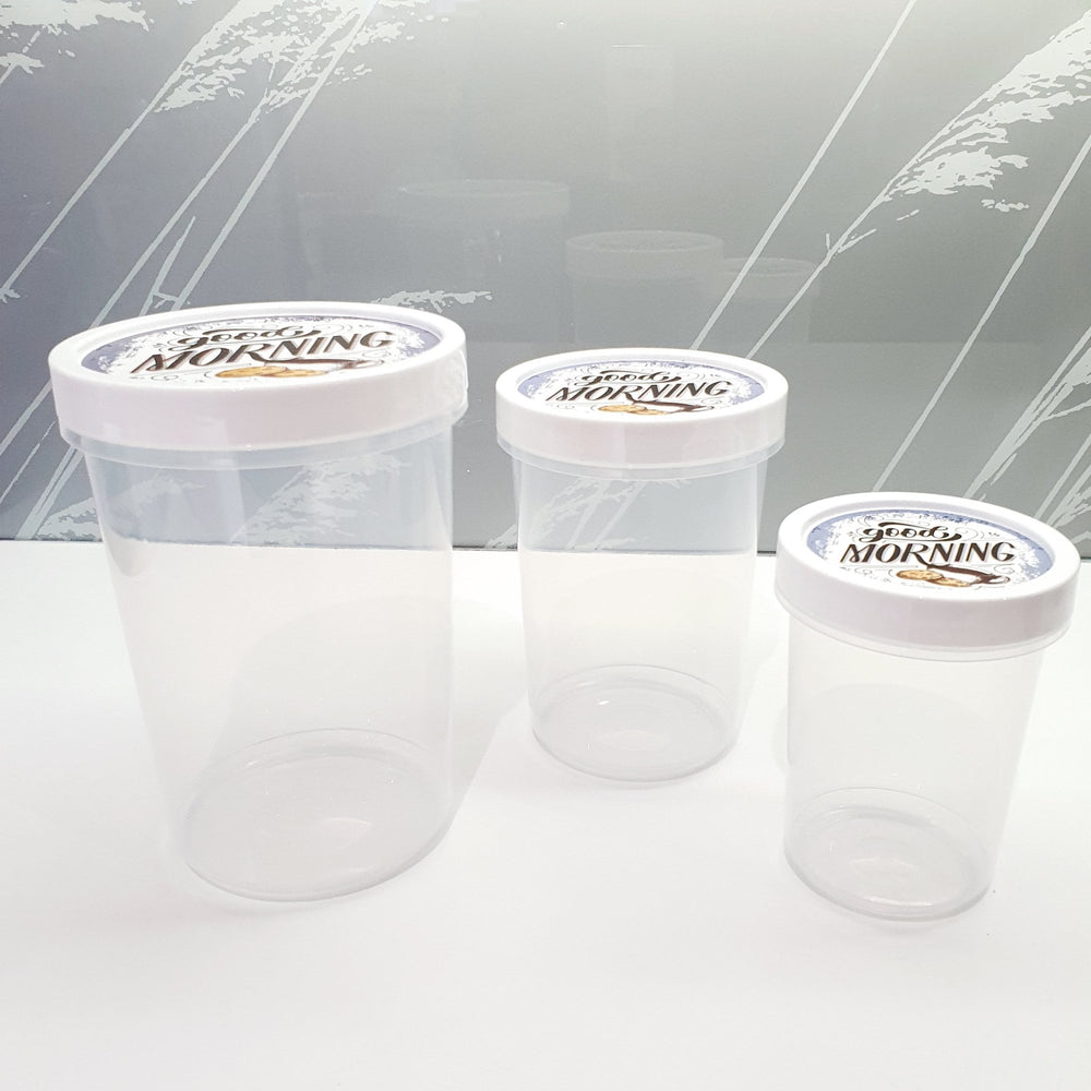 Set of 3 Airtight Round Food Storage Containers-Hobby Life-Plastic Box Shop
