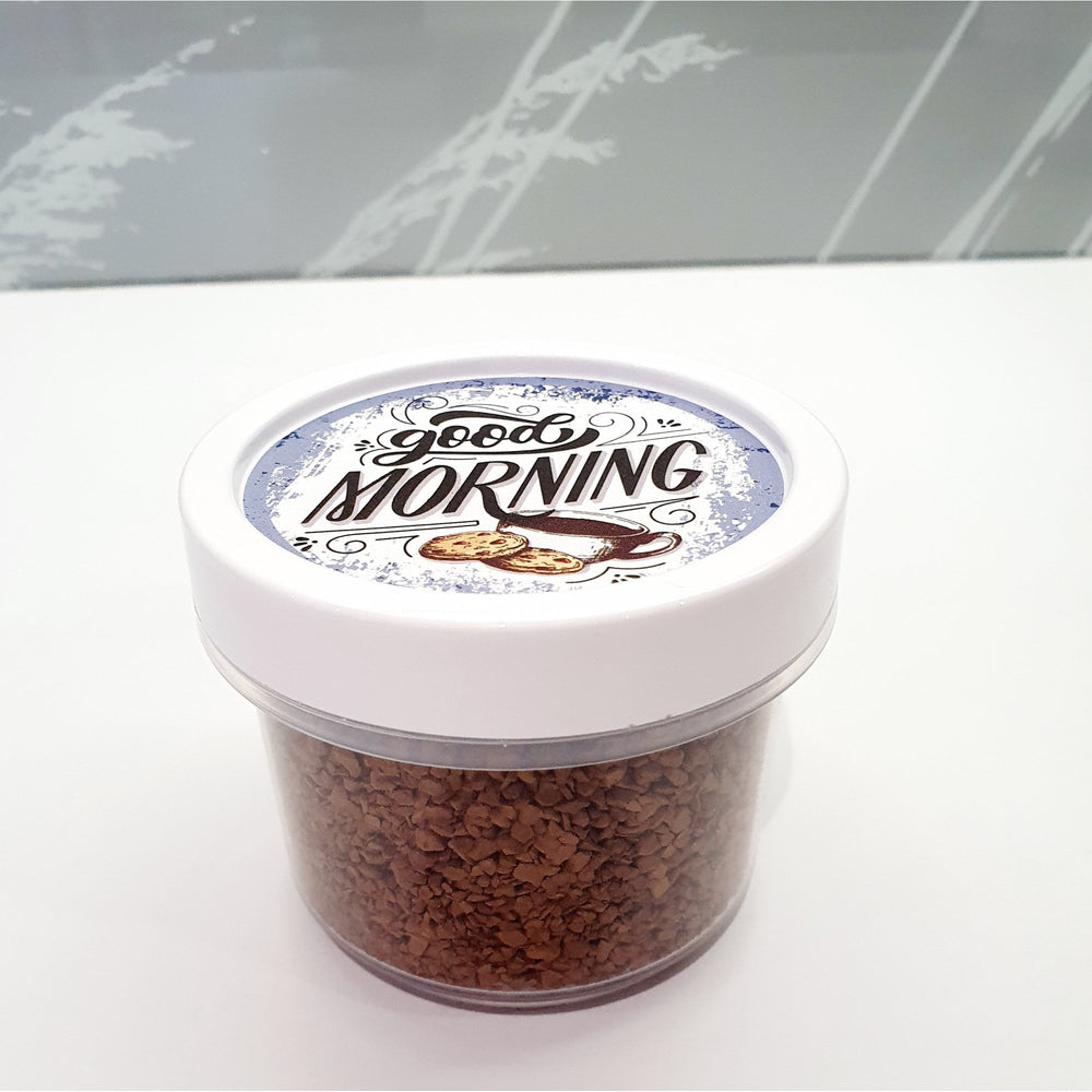 300ml Clear Round Airtight Screw Top Food Storage Container – Hobby Life-Hobby Life-White 'Good Morning' Cookie-NWSB300GM-Plastic Box Shop