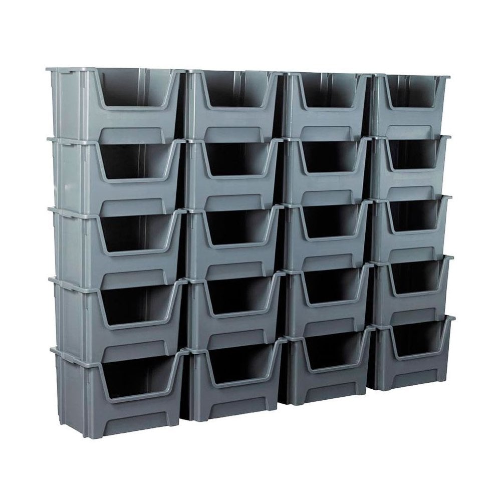 Pack of 4 - XSTORE Plastic Picking/Stacking Boxes-XL-Plastic Box Shop