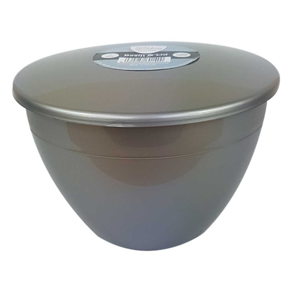 2 Pint (1.14 Litre) Steamed Pudding Bowl with Lid-PBS-Silver-HP2PBS-Plastic Box Shop