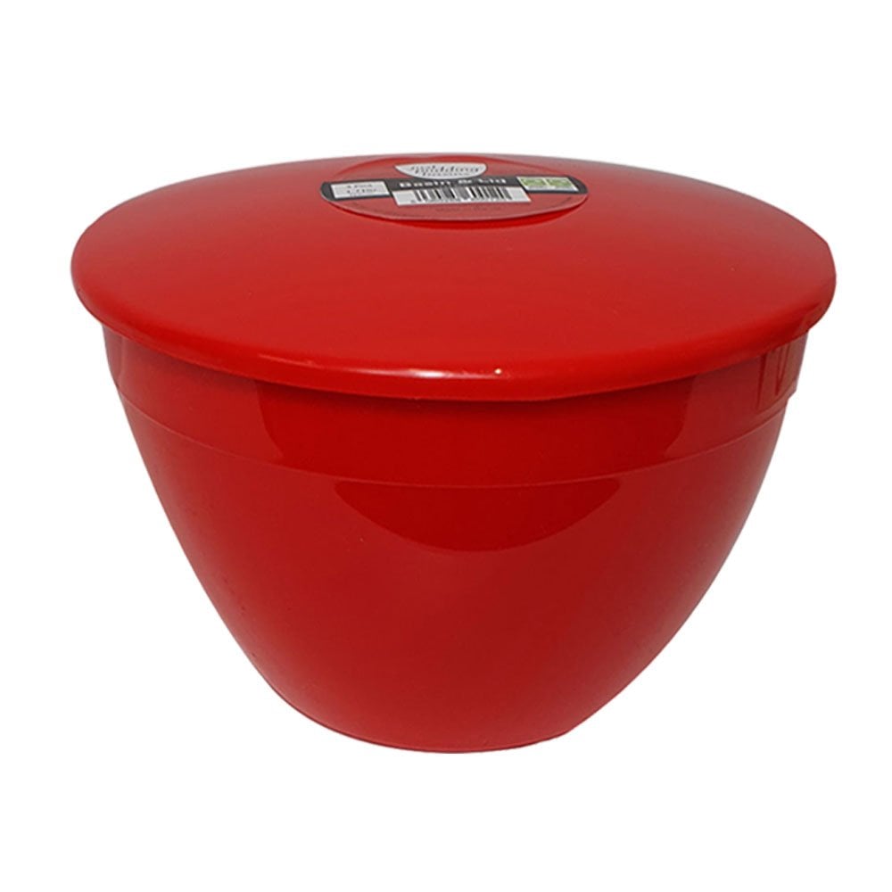 1.5 Pint (850ml) Steamed Pudding Bowl with Lid-PBS-Red-HP1.5PBR-Plastic Box Shop