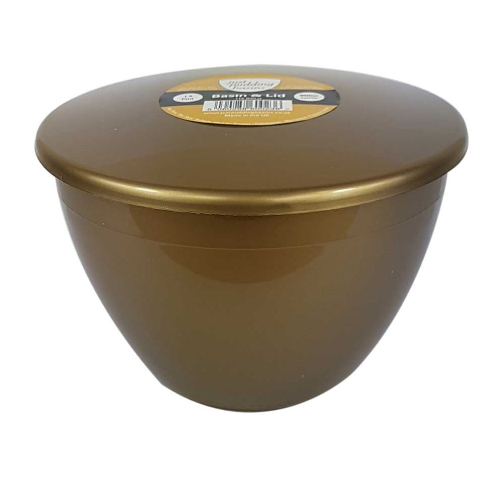 1.5 Pint (850ml) Steamed Pudding Bowl with Lid-PBS-Gold-HP1.5PBG-Plastic Box Shop