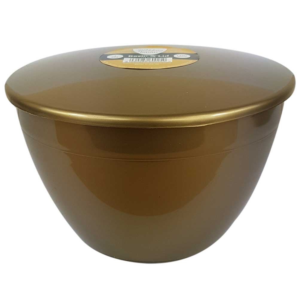 3 Pint (1.71 Litre) Steamed Pudding Bowl with Lid-PBS-Gold-HP3PBG-Plastic Box Shop