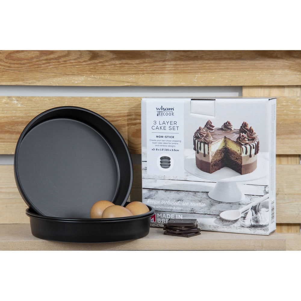 Wham Cook 3 Layer Rainbow Cake Set 20cm Deep (51518)-Wham Cook-Plastic Box Shop