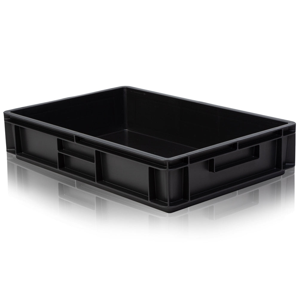 24 Litre Euro Stacking Container - Recycled Black-CS-Plastic Box Shop