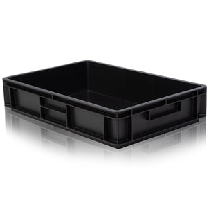 24 Litre Euro Stacking Container - Recycled Black-CS-Plastic Box Shop