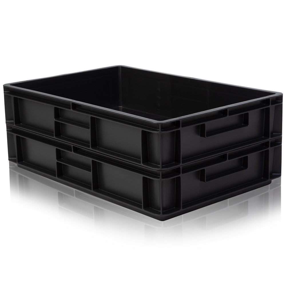 24 Litre Euro Stacking Container - Recycled Black-CS-Plastic Box Shop