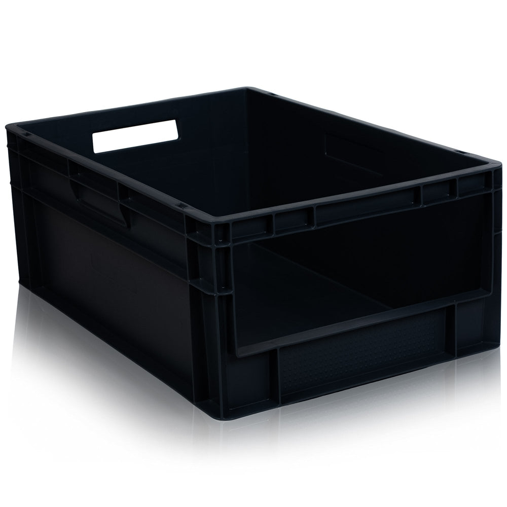 Pallet of 32 x 47L Black Open Fronted Containers-BS-Plastic Box Shop