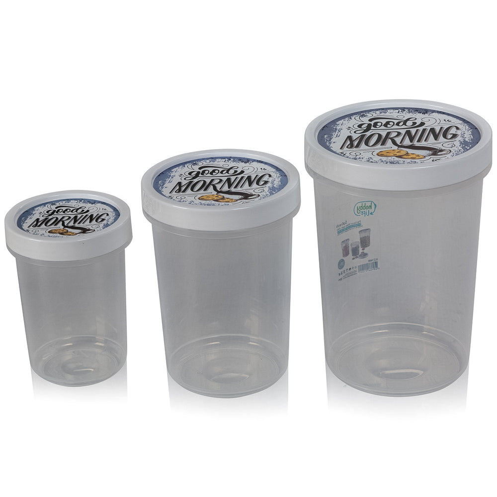 Set of 3 Airtight Round Food Storage Containers-Hobby Life-Plastic Box Shop