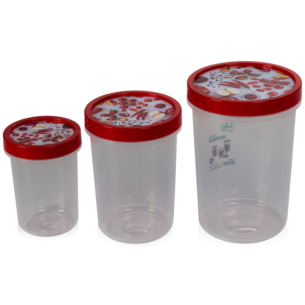 Set of 3 Airtight Round Food Storage Containers-Hobby Life-Plastic Box Shop