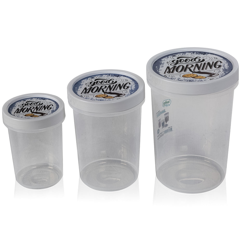 Set of 3 Airtight Round Food Storage Containers-Hobby Life-Plastic Box Shop